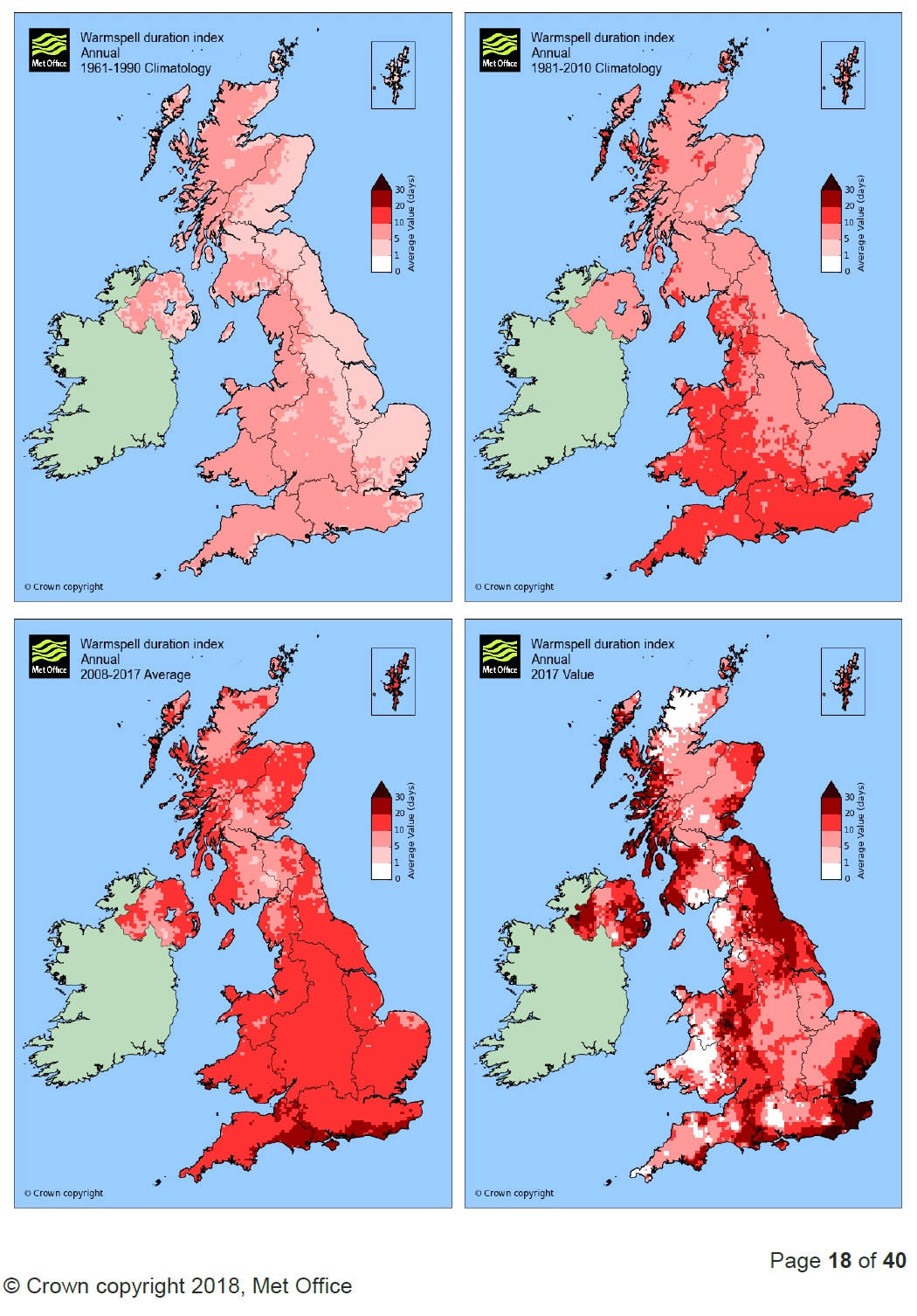 UK Warmspell Duration Index